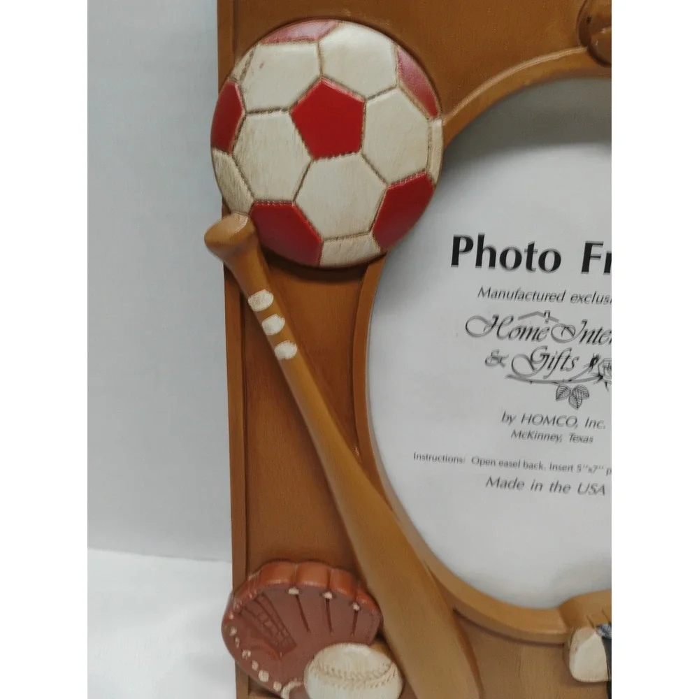 Home Interiors Homco Hanging Tabletop Sports Picture Photo Frame 5x7 Vintage - Picture 3 of 7